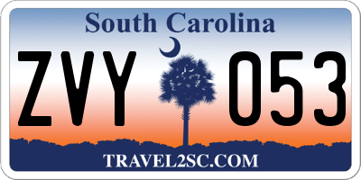 SC license plate ZVY053