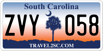 SC license plate ZVY058