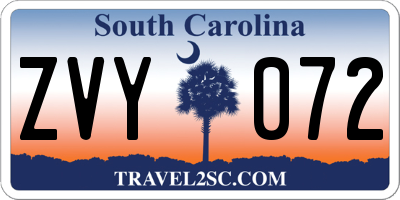 SC license plate ZVY072