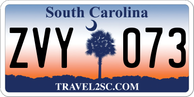 SC license plate ZVY073