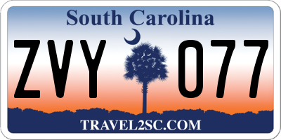 SC license plate ZVY077