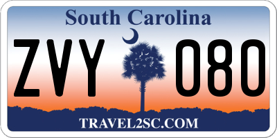 SC license plate ZVY080