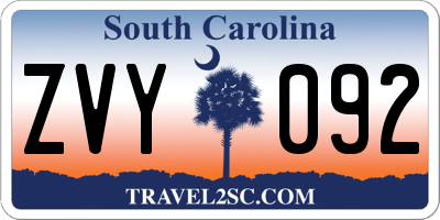 SC license plate ZVY092