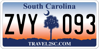 SC license plate ZVY093