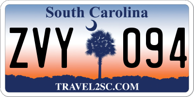 SC license plate ZVY094