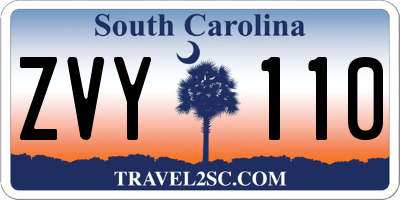 SC license plate ZVY110