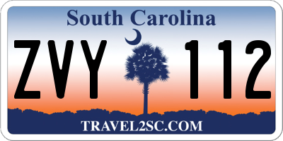 SC license plate ZVY112