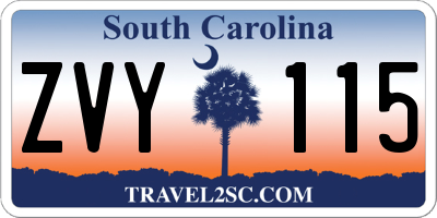 SC license plate ZVY115