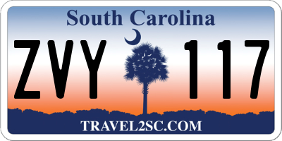 SC license plate ZVY117
