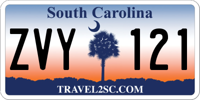 SC license plate ZVY121
