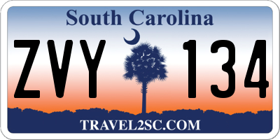 SC license plate ZVY134