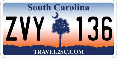 SC license plate ZVY136
