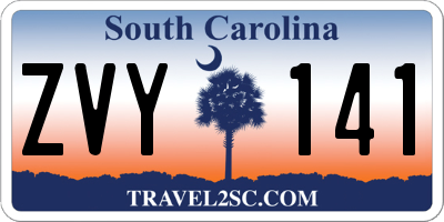 SC license plate ZVY141