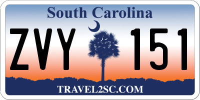 SC license plate ZVY151