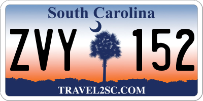 SC license plate ZVY152