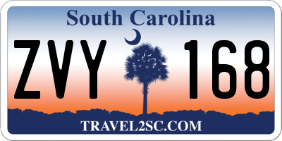 SC license plate ZVY168