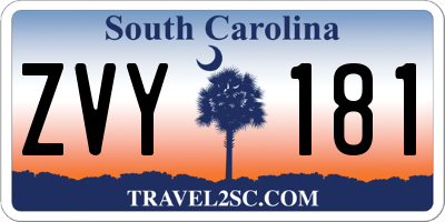 SC license plate ZVY181