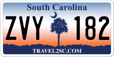 SC license plate ZVY182