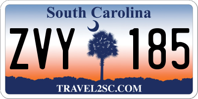 SC license plate ZVY185