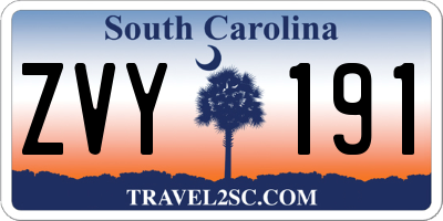 SC license plate ZVY191