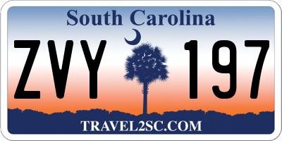 SC license plate ZVY197