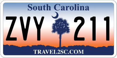 SC license plate ZVY211