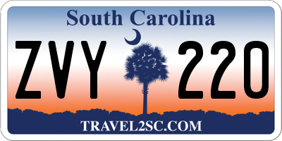 SC license plate ZVY220