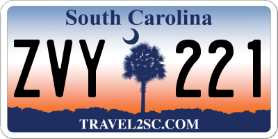 SC license plate ZVY221