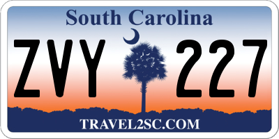 SC license plate ZVY227