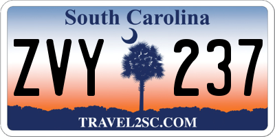 SC license plate ZVY237
