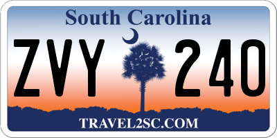 SC license plate ZVY240