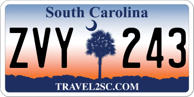 SC license plate ZVY243