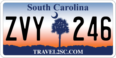 SC license plate ZVY246