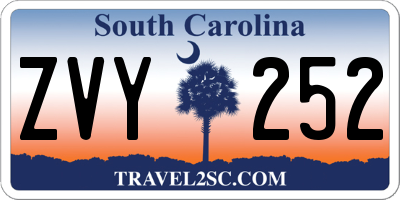 SC license plate ZVY252