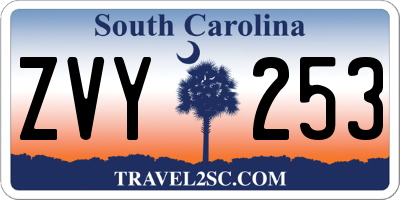 SC license plate ZVY253