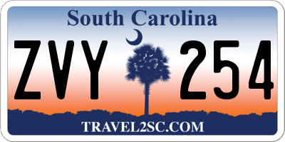 SC license plate ZVY254