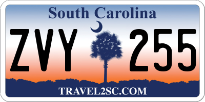 SC license plate ZVY255