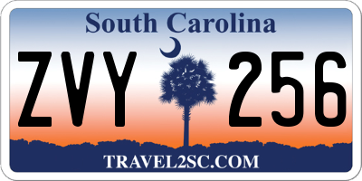 SC license plate ZVY256