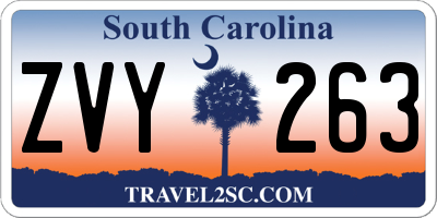 SC license plate ZVY263