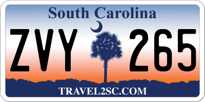SC license plate ZVY265