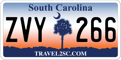 SC license plate ZVY266