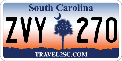 SC license plate ZVY270