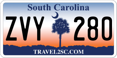 SC license plate ZVY280