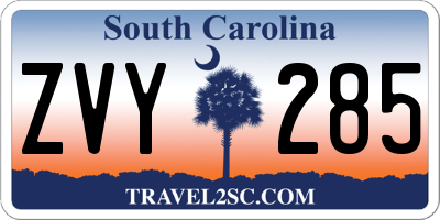 SC license plate ZVY285