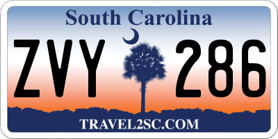 SC license plate ZVY286