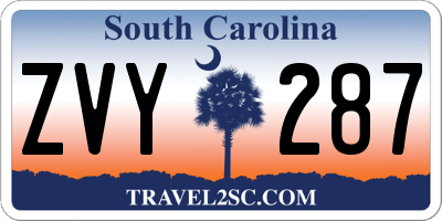 SC license plate ZVY287