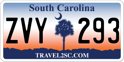 SC license plate ZVY293