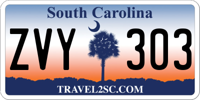 SC license plate ZVY303