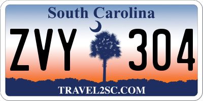 SC license plate ZVY304
