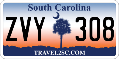 SC license plate ZVY308